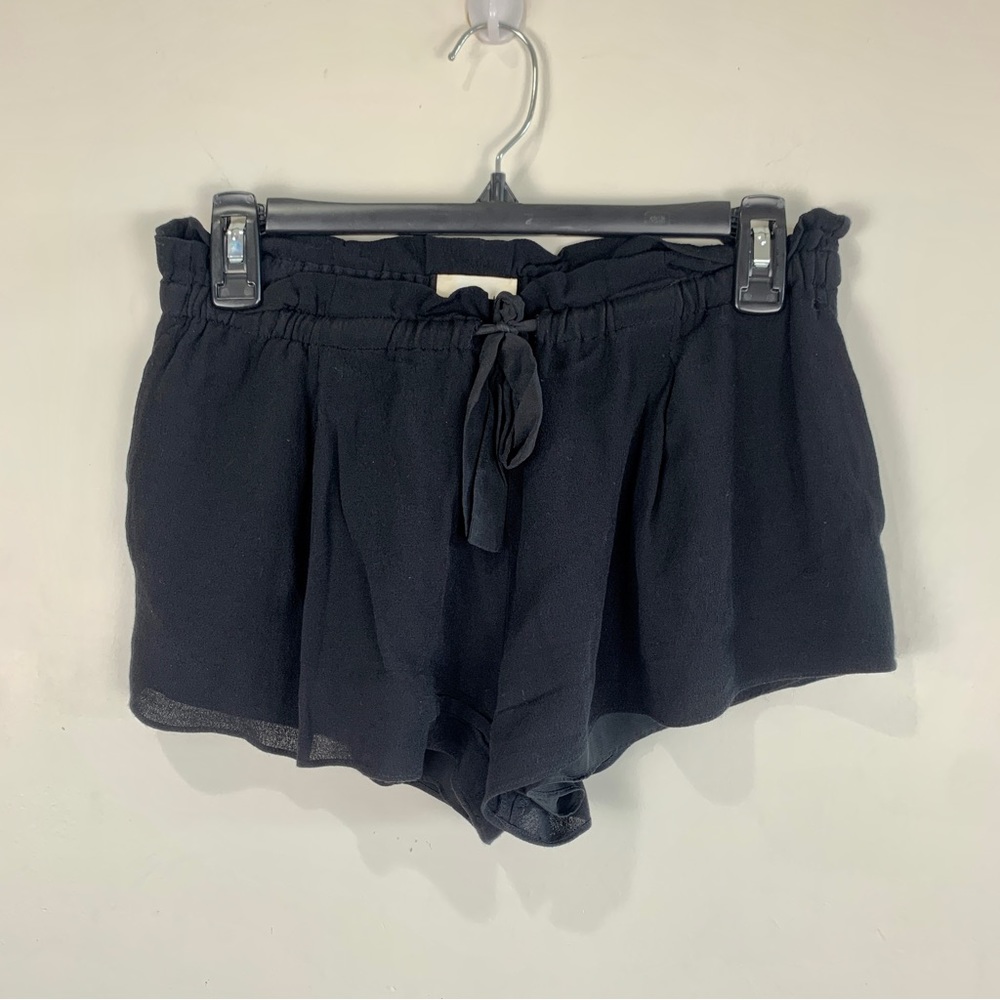 Aritzia Wilfred Womens Montrouge Shorts Black Paperbag Tie Waist Size Sm…